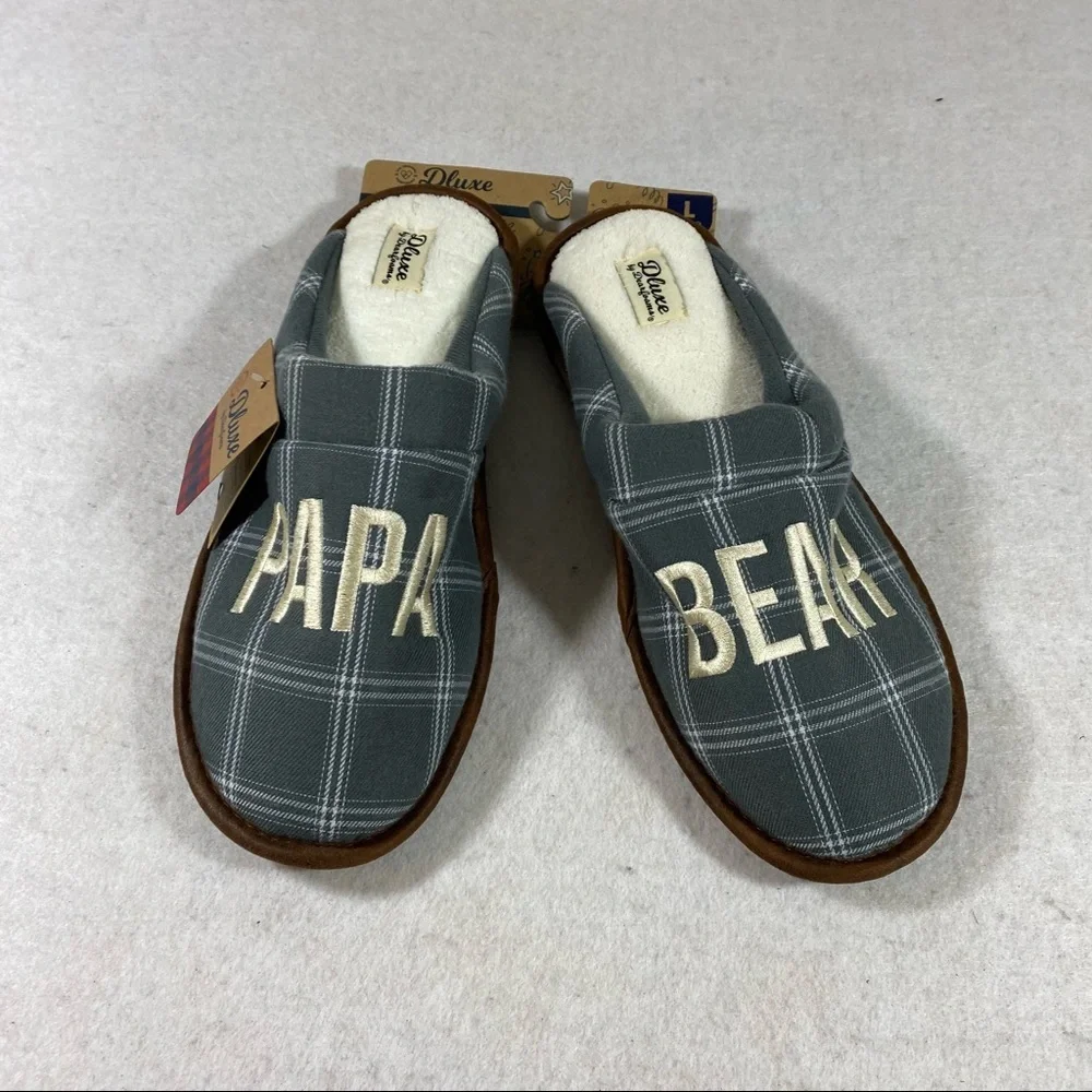 DLuxe Memory Foam Slippers Slip Ons Size Large Breathable Machine Washable Shoes